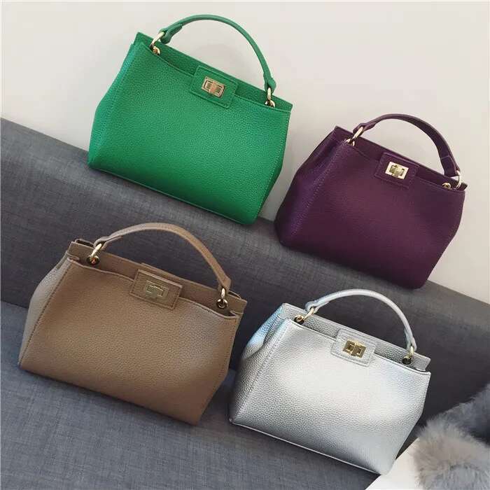 Women Designer Office Tote Large Capacity Bucket Bussiness Top Handle Bag Handbag Grey Black Green Purple