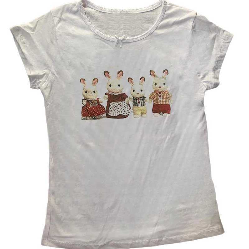 2000s Top Aesthetics Letter Print Baby Tees Y2k Style Streetwear Short Sleeve Cute Vintage Crop Top Women Fashion Punk Emo Girls M250515