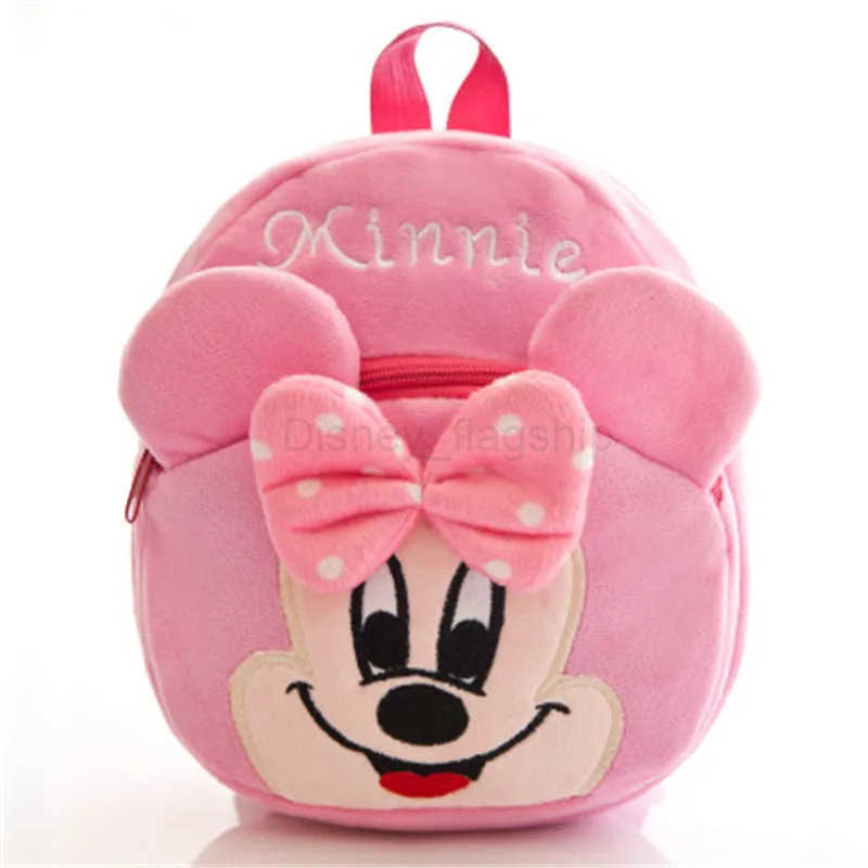 Disney Mickey Mouse Plush Backpack Minnie Winnie The Pooh Stitch Cute Baby School Bag Stuffed Toys Kawaii Children Birthday GiftXJ250515
