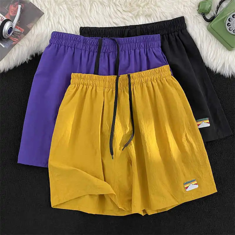 Summer Mens Fashion Thin Solid Color Loose Ice Breathable Beach Pants Comfortable Vacation Sports Casual Daily Five Shorts 250515