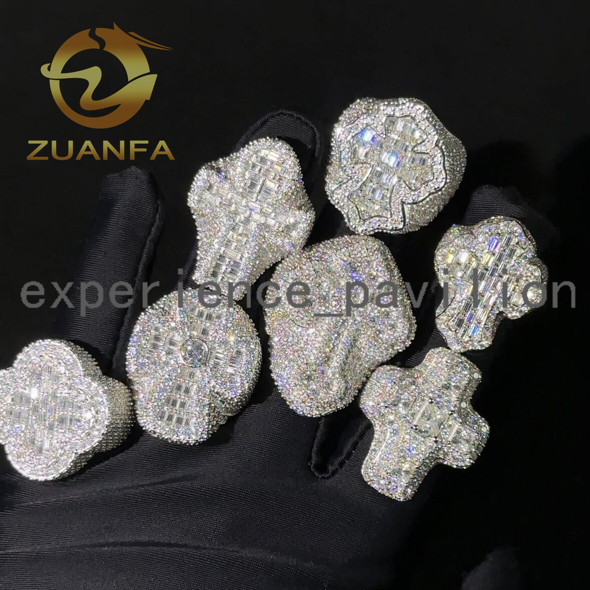 Hip Hop Style Hot Sale Vvs Moissanite Men Diamond Rings 925 Silver Ice Out Ring Cross Moissanite Hip Hop Ring Collection
