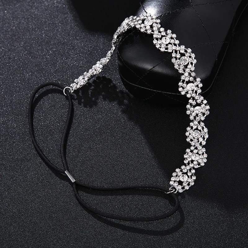 Full Diamond Claw Chain Hairband Classic Stretch Headband For Women and Girls Queens Party Tiara Jewelry Accessories 250509