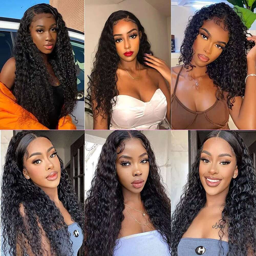 250% 30 46Inch 13x6 HD Deep Frontal For Women Water Kinky Curly Loose Wave 360 Lace Front Human Hair