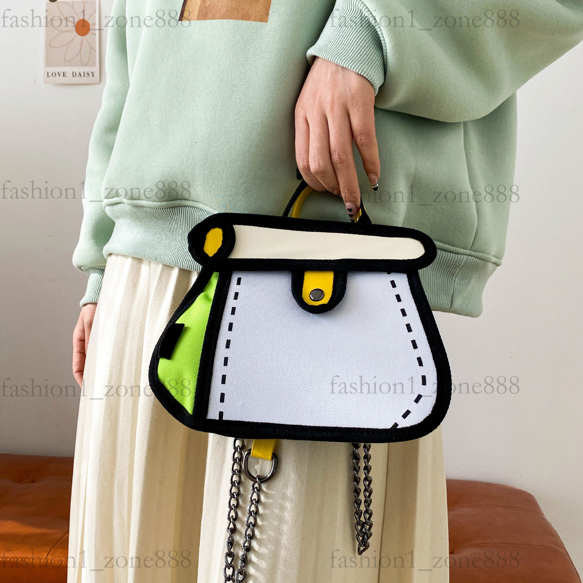Super Cute Designer Bag Fashion 2D Cartoon Tote Bag High Quality Canvas Handbag Luxury Mini Shoulder Bags Outdoor Beach Party Holiday Gift Summer Godd