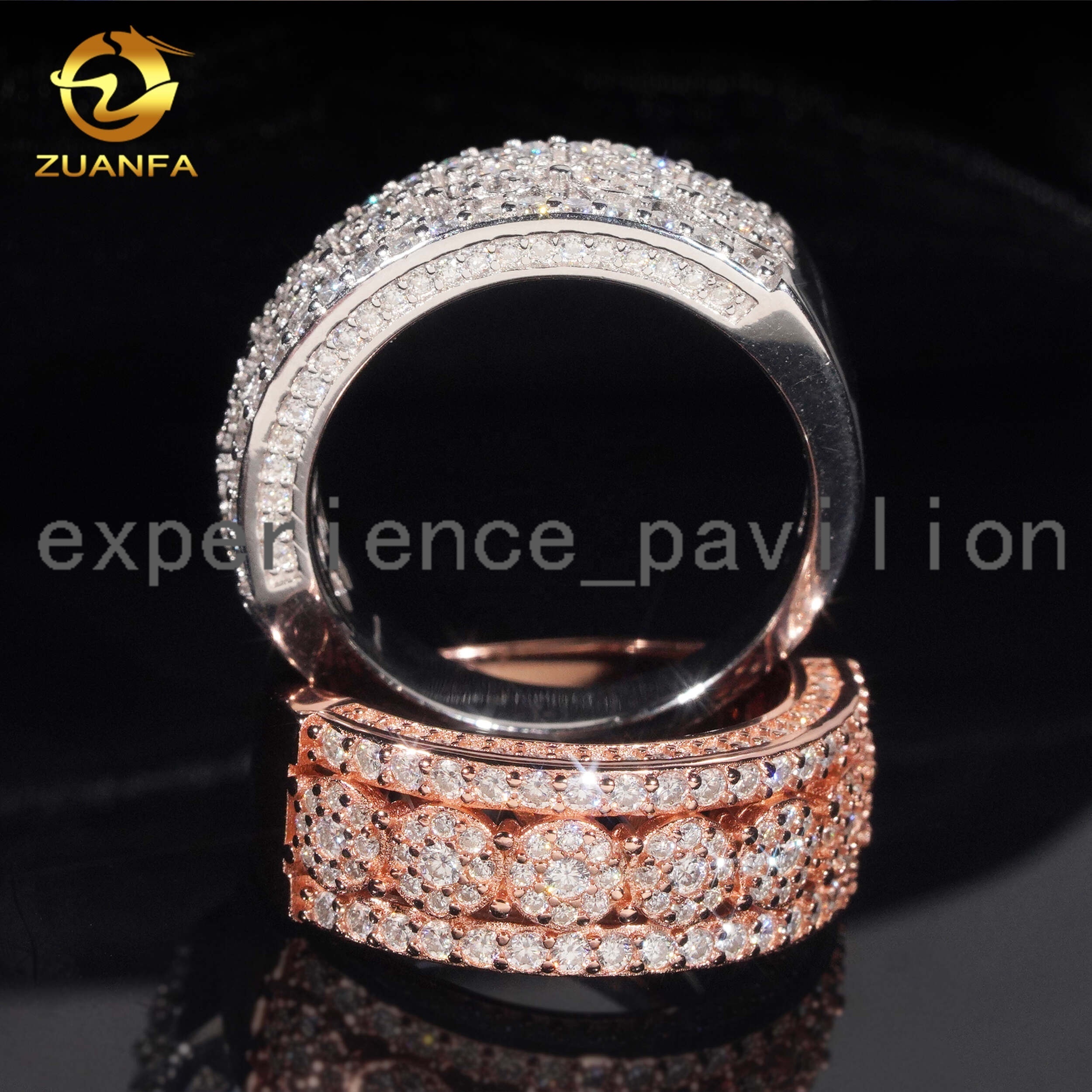 Wholesale Price Silver 925 Custom Hip Hop Jewelry Rings Iced Out Vvs Moissanite Diamond Ring