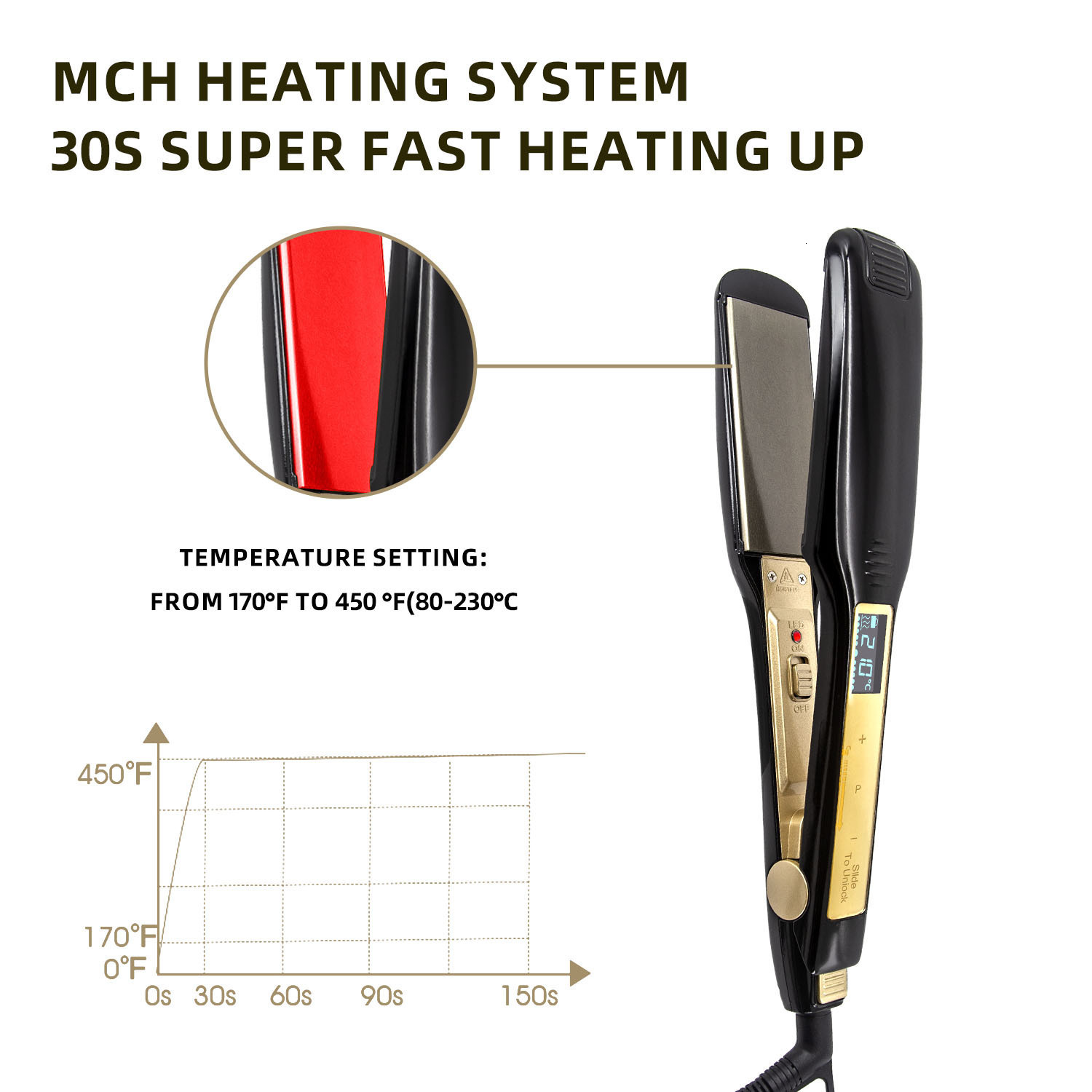 Hair Straighteners KIPOZI Professional Hair Striaghtener Dual Volotag Instant Heating Flat Iron 2 In 1 Hair Curler LCD Digital Display 230617