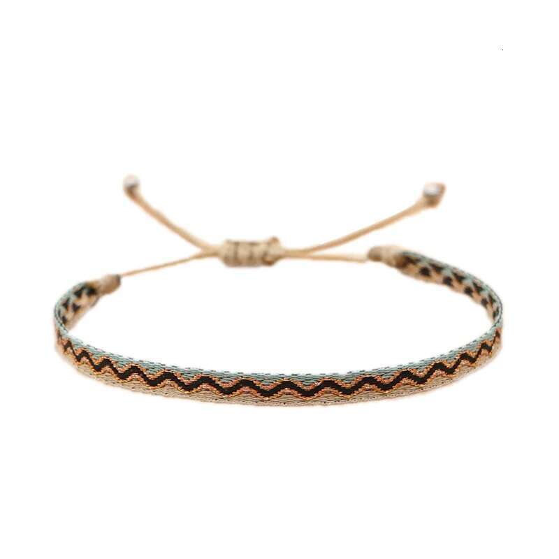 Fashion Handmade Cotton Rope Sport Set Bracelets For Women Men Retro Tibetan Sier C-Bangle Multilayered Jewelry Gift