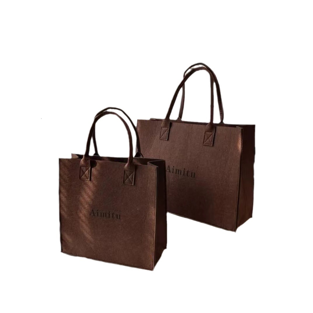 Free shipping on 2025 new designer bags New Letter Tote Tiktok Same One Shoulder Girl's Handbag Large Capacity Felt Bag