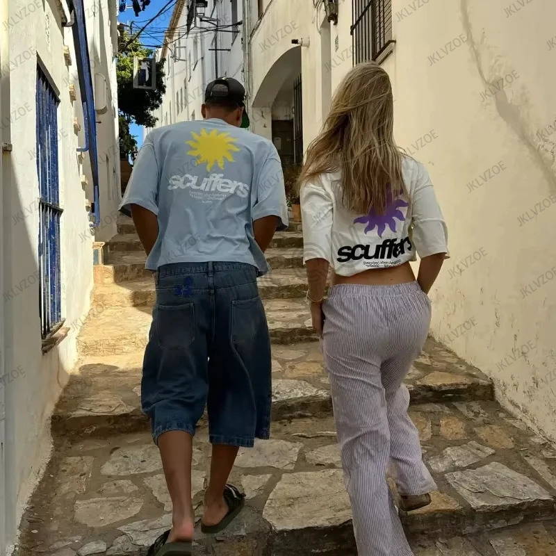 2025 South American Trend Barber Printed Womens Tshirt Surfing Vacation Short Sleeve Oneck Street Top 250506