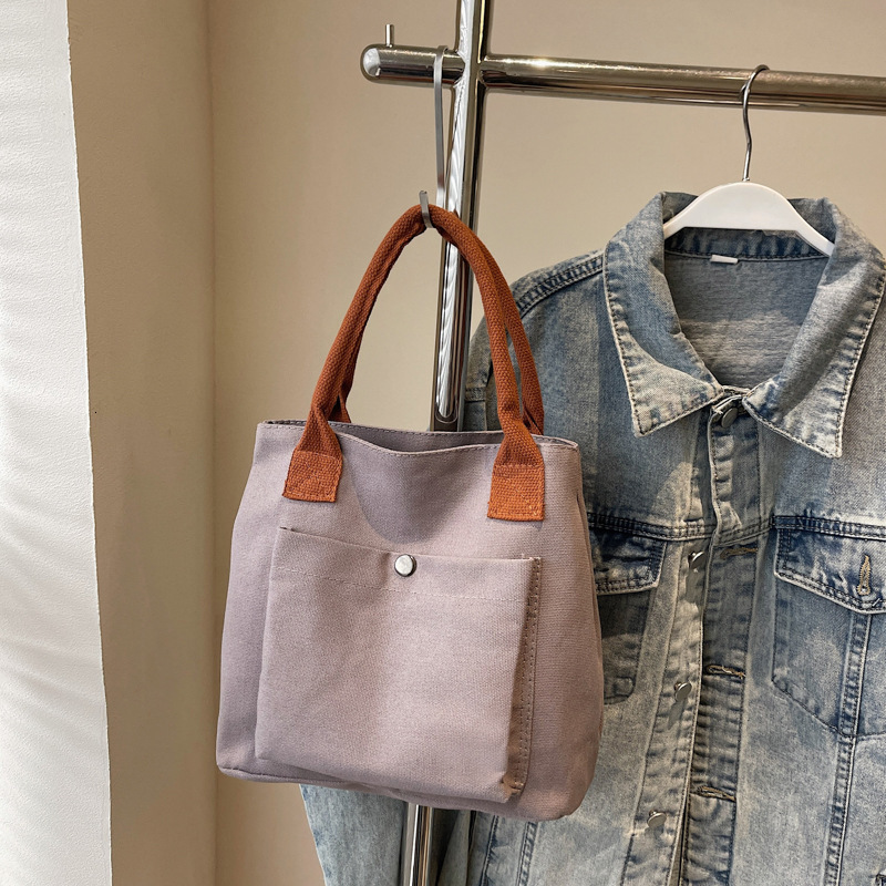 Free Delivery Designer Bag 2025 New Canvas Fabric Harajuku Simple And Versatile Casual Solid Color Hand Women's Trend Luxury Bag