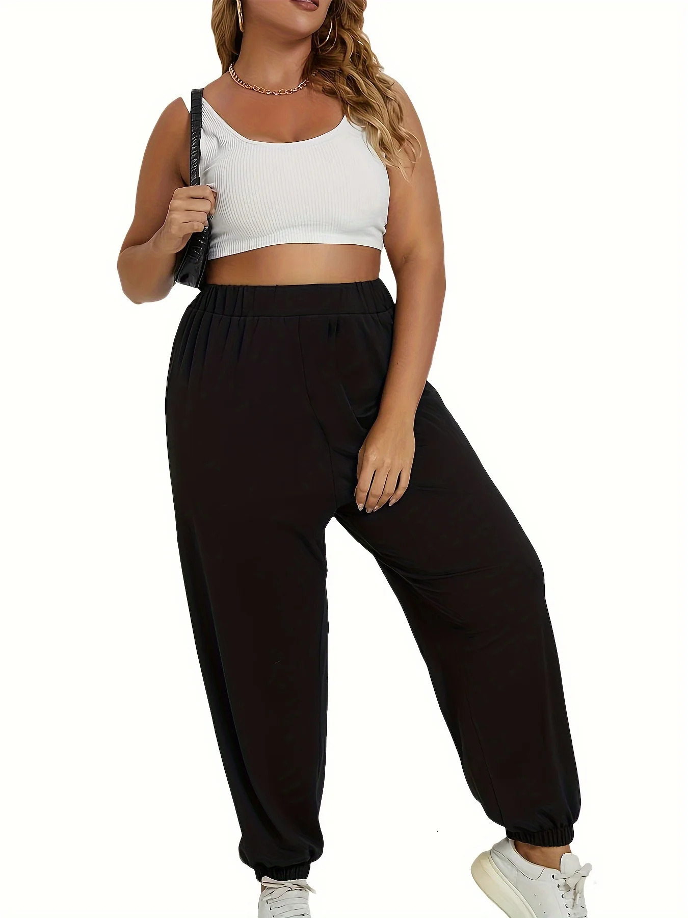 Autumn and winter womens plus size knitted fabric casual paragraph leggings 250515