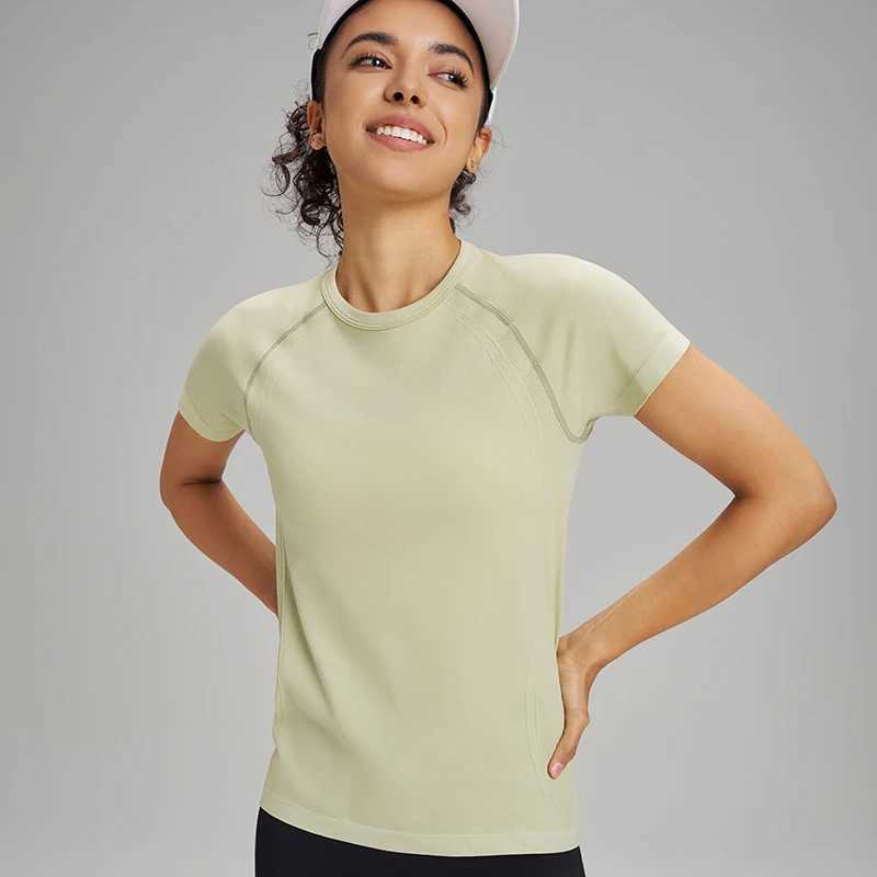 Ten Color Quick Dry Sports Short Sleeve T-Shirt Womens Sweatshirt Breathable Fitness Clothing Solid Color Short Sleeve Top M250515