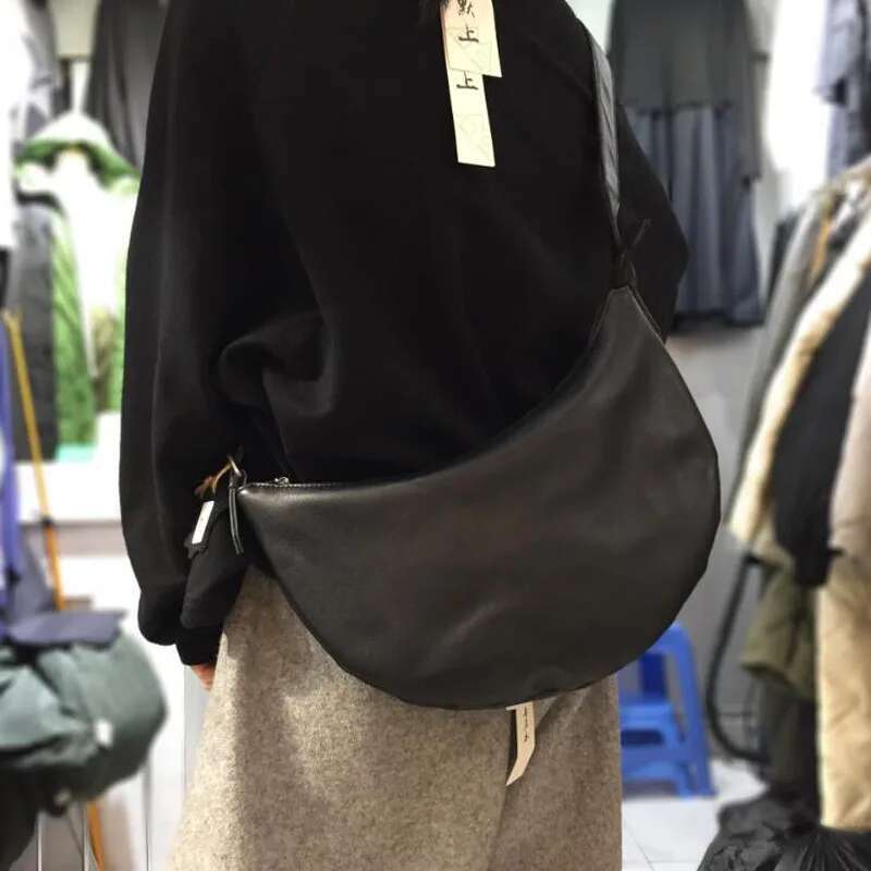 New Women Bag Genuine Leather Crossbody Shoulder Messenger Bags Ladies Handbag Half Moon Satchel Bolsa Feminina