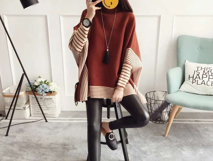 2023 Women Pullover Female Sweater Fashion Autumn Winter Shawl Warm Casual Loose Knitted Tops Designer