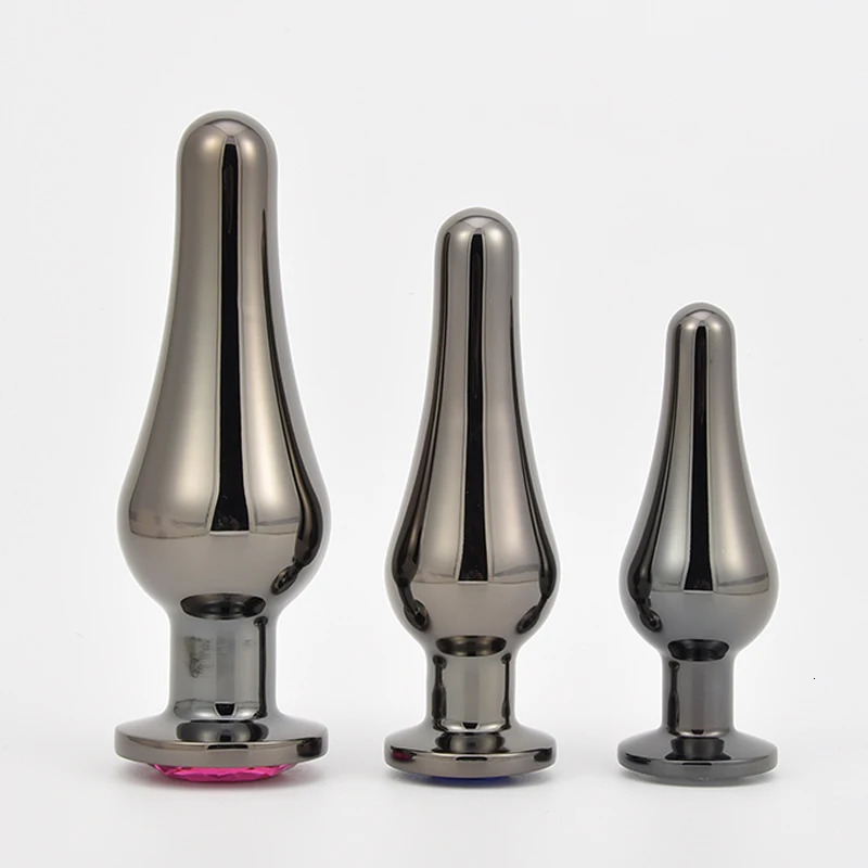 Gun Color Stainless Steel Anal Plug Dildo Sex Toys Products 3 Sizes Butt Plug For Women Sex Adult Game Prostate Massager 250515