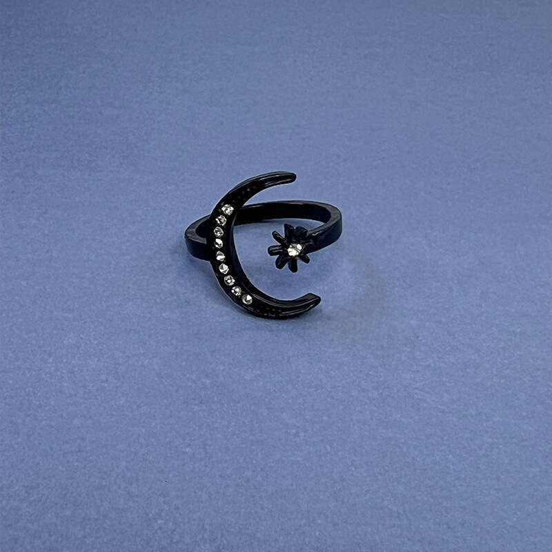 New Crescent Fashion Ethnic Style Star Moon Index Finger Open Ring