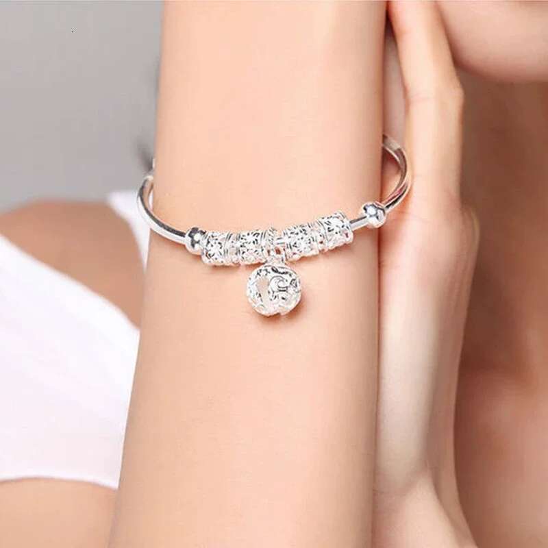 Fashion Sterling Sier Adjustable Bracelets For Women Designer Bell Pendant Ball Bracelet Bangle Charms Jewelry Gift