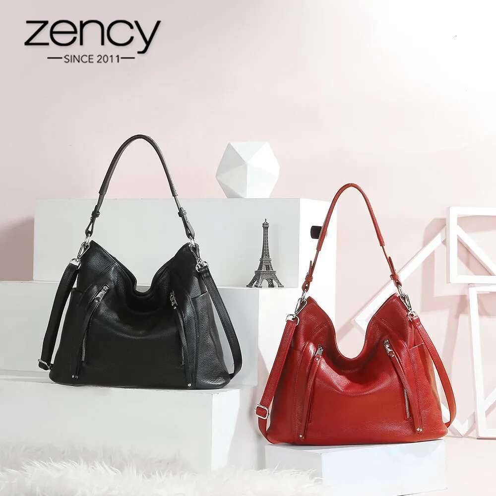 ZENCY New Arrival Daily Handbag Genuine Leather Bag For Women Shoulder Tote Crossbody Hobo Zipper Pocket Charming Female