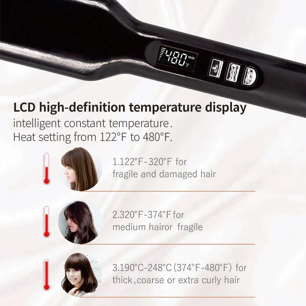 Flat Iron Titanium Straightener Dual Voltage 2 Inch Plate Irons for Woman Hair Brazilian Keratin Treatment