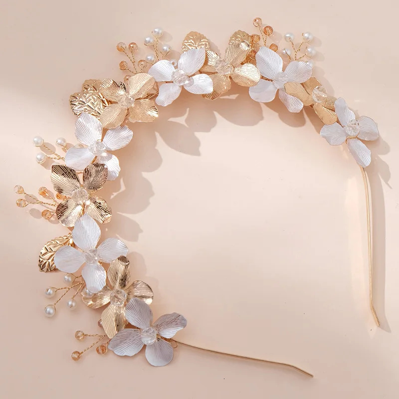 Alloy Flower And Leaf Hair Bands Handmade Bridal Head Bands Bride Wedding Prom Birthday Party Mori Headpieces 250509
