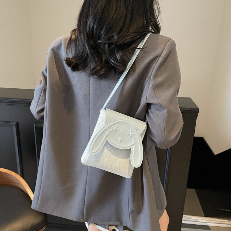 2025 New Creative Cute Rabbit Elegant Princess Single Shoulder for Women, Versatile Solid Color Simple Leisure Crossbody Bag