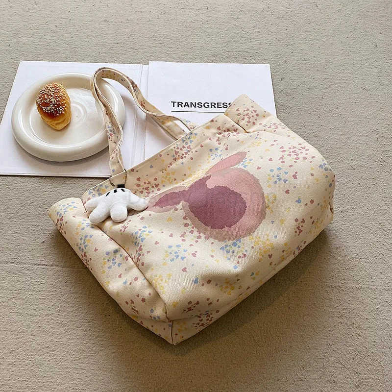 Disney New Womens Canvas Handbag Large Capacity Shoulder Bag Cute Armpit Mommy Niche Shopping BagXJ250515
