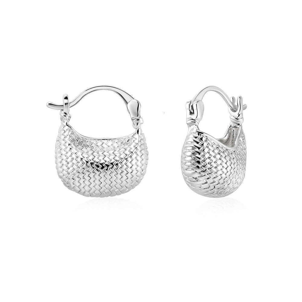 Boonee alus unique woven small bag with three-dimensional ear buckle, women's light and high-end temperament suitable for summer earrings