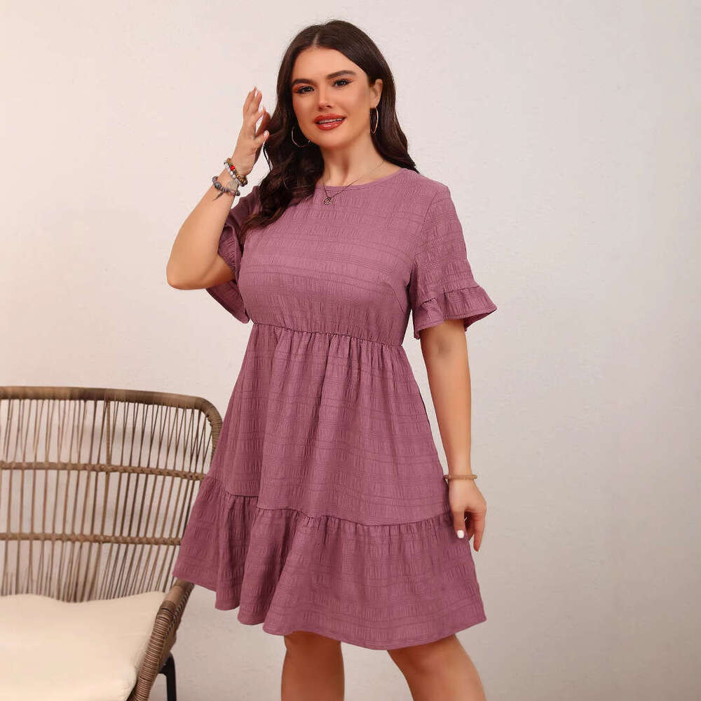 Plus Size Tender June Skirt Dresses for Woman Party Promdress Women Dress June Summer Dresses Black Dress Womens Loose Casual Short Sleeved Waist Flow