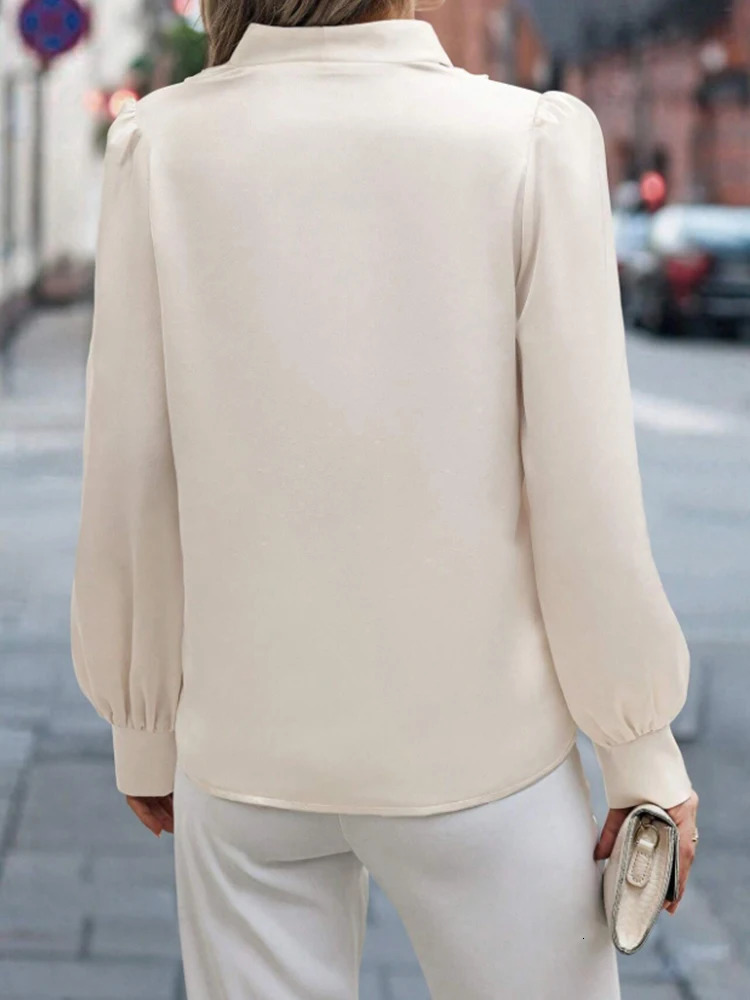 VNeck Button LongSleeved Light and Mature Comfortable Fashionable Casual Womens Shirt 250515
