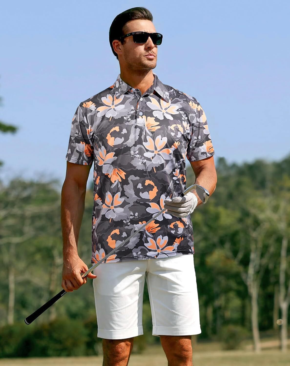 Mens Polo shirt Moisture Wicking Fashion Print Hawaiian Golf Shirts for Men Polos shirts tshirt Casual tops summer clothes