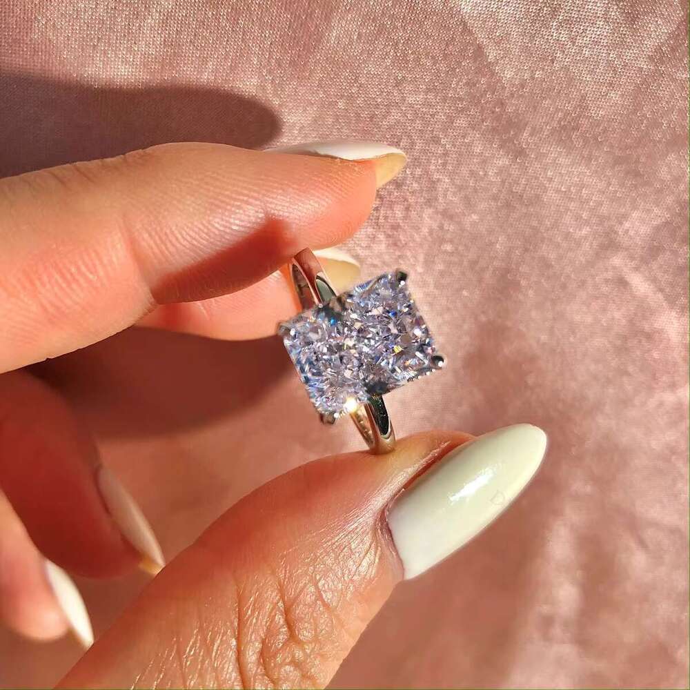 Dylam boutique 8A zircon engagement and stone, wedding accessory S pure silver women's ring with gold plating
