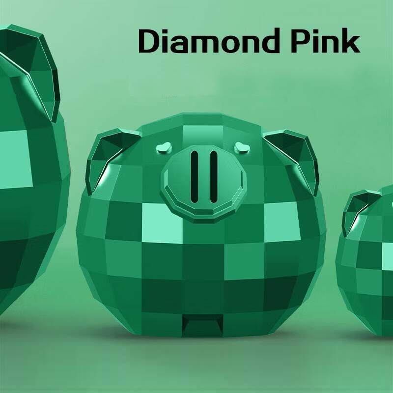 Green geometric pig decoration piggy bank