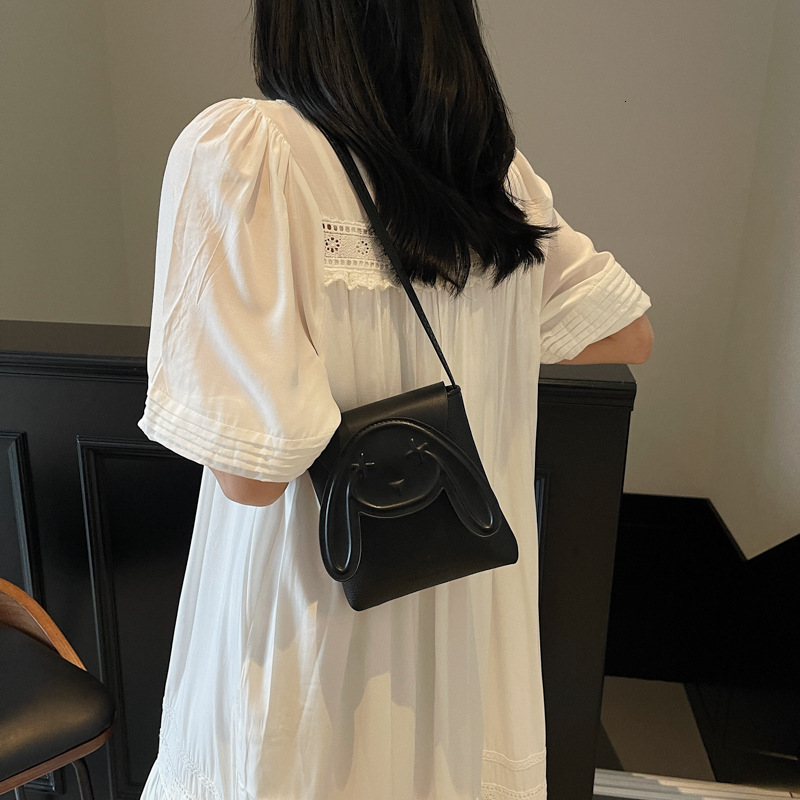 2025 New Creative Cute Rabbit Elegant Princess Single Shoulder for Women, Versatile Solid Color Simple Leisure Crossbody Bag