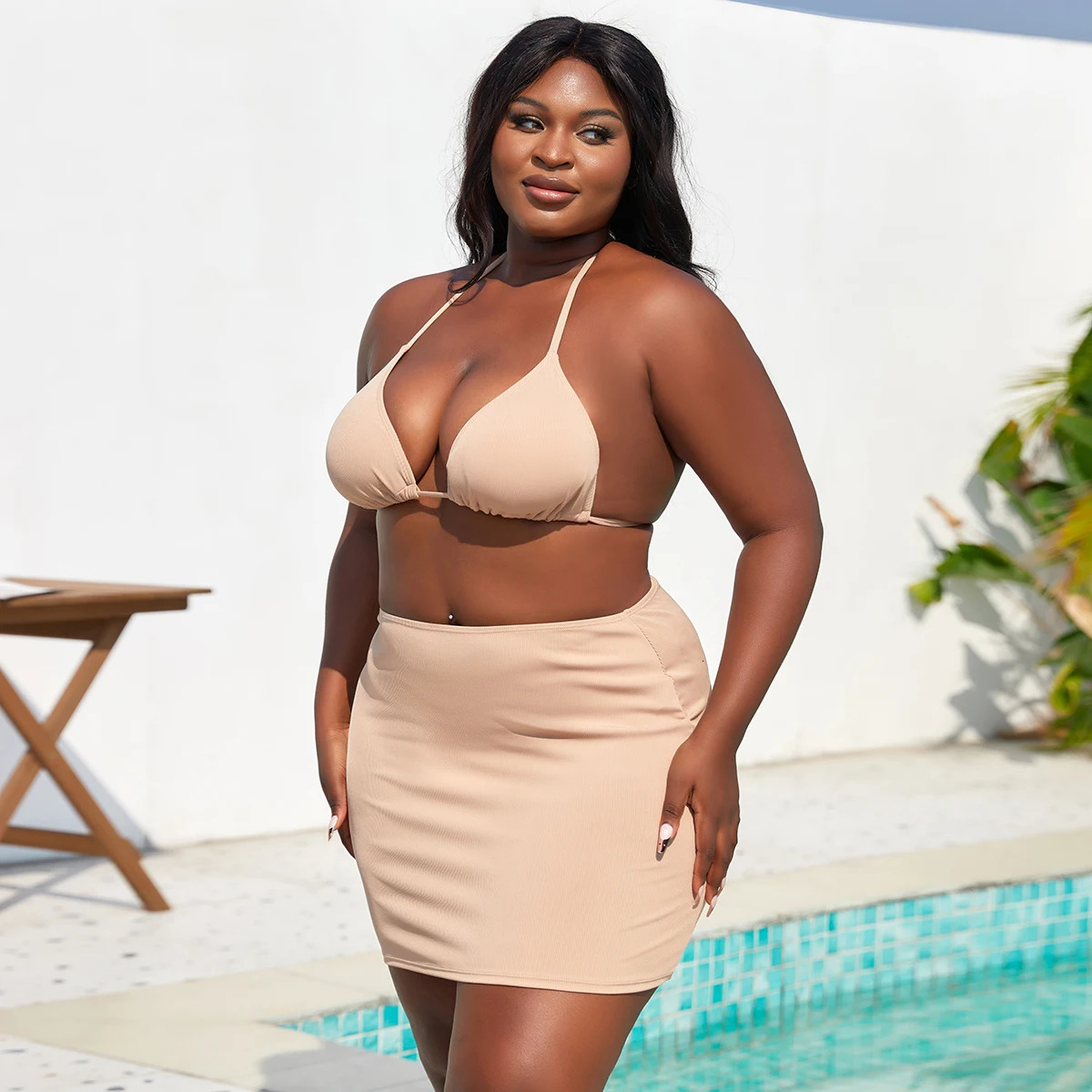 2025 Women Bikinis Set With Cover Swimsuit Swimwear Plus Size Push Up Large Big Floral Swimming Suits Beachwear Bathing Suits 250515