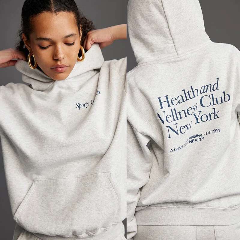 Autumn And Winter New North American Niche Letter Printed Fleece Sportswear Women's Hooded Sweatshirt