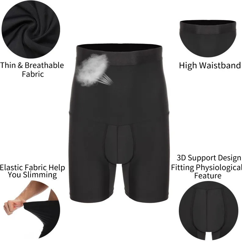 Fitness Pants Underwear Man Body Shaper Tummy Control Compression Abdomen Seamless Belly Girdle Briefs Weight Loss Pants Reducer Panties Belly Slimmin