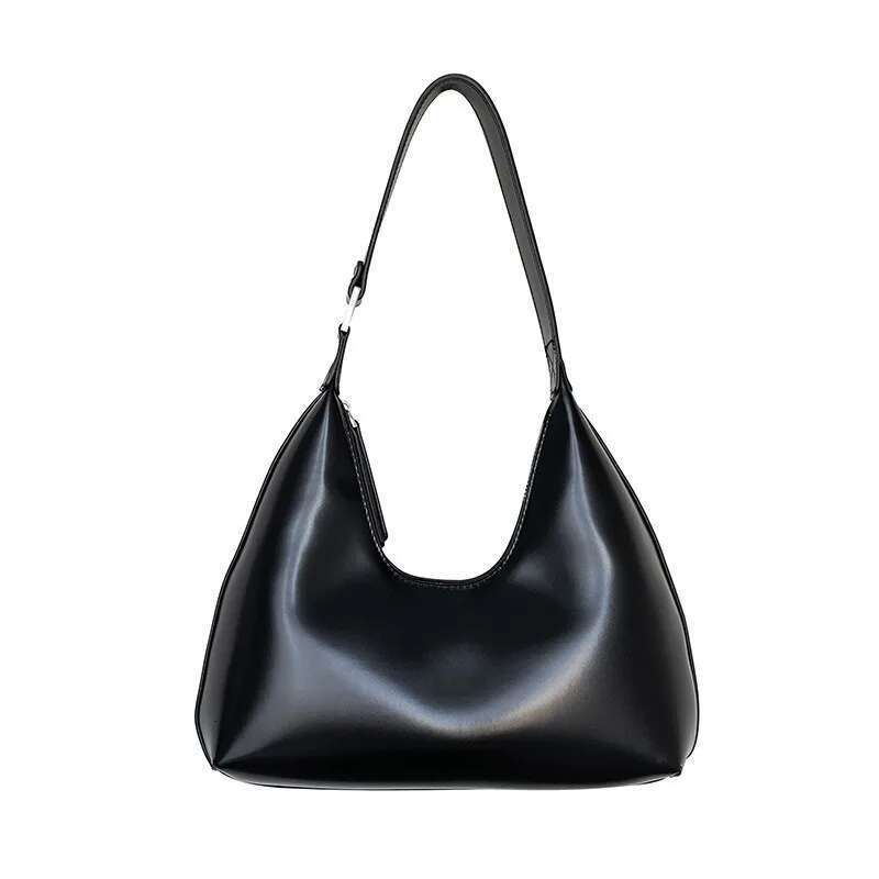 Ladies' Shoulder Girls' High-End Sense, Niche Underarm Bag, PU Leather, Cream Colored Small Handbag