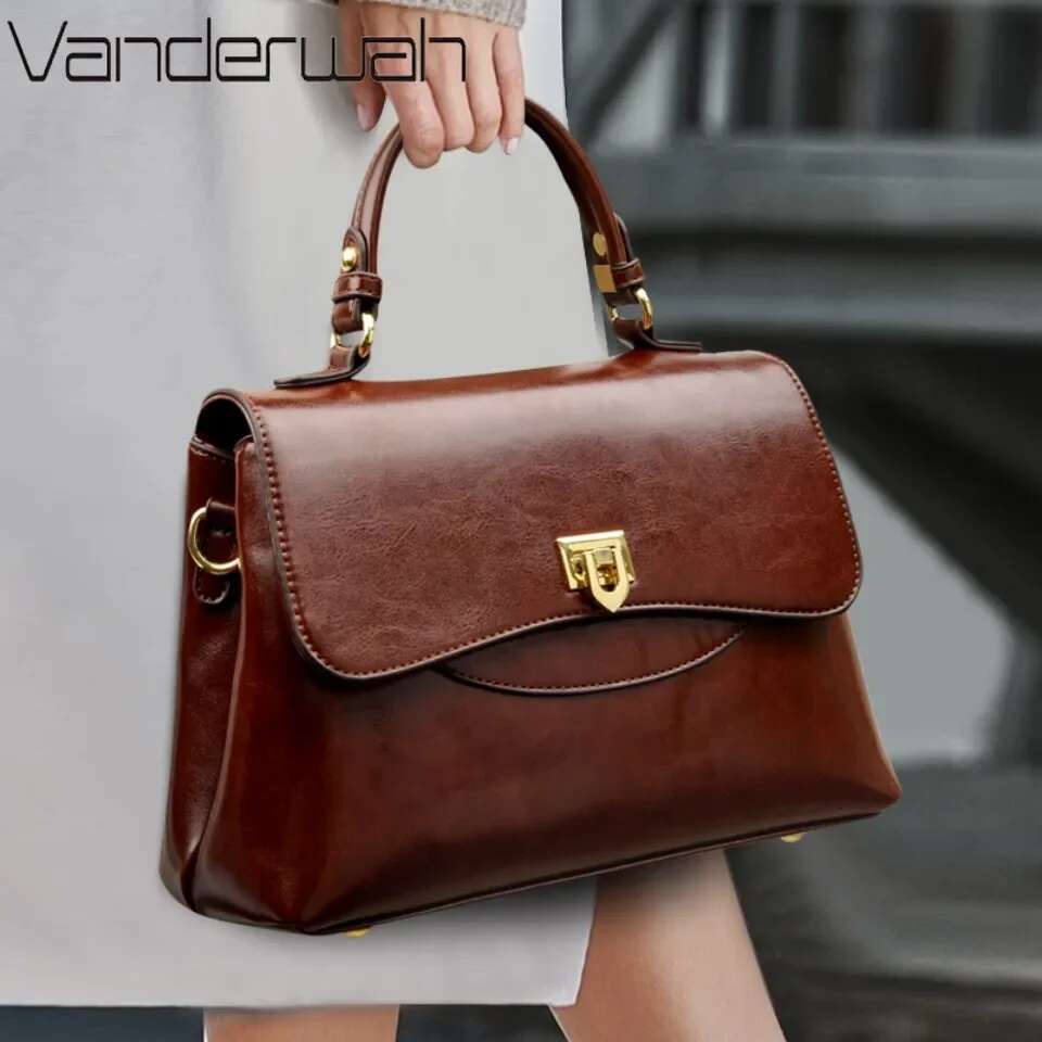 Large Capacity Multilayer Shoulder Messenger Bag High Quality Leather Handbag Women Designer Crossbody Sac Female Tote