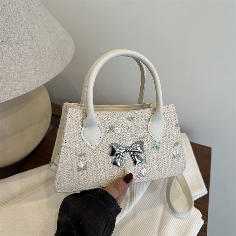 Grass Woven New Free Delivery Designer Bag Fashionable Handbag For Women 2025 New Trend Ins Single Shoulder Crossbody Bag Stylish Butterfly Bow Luxury
