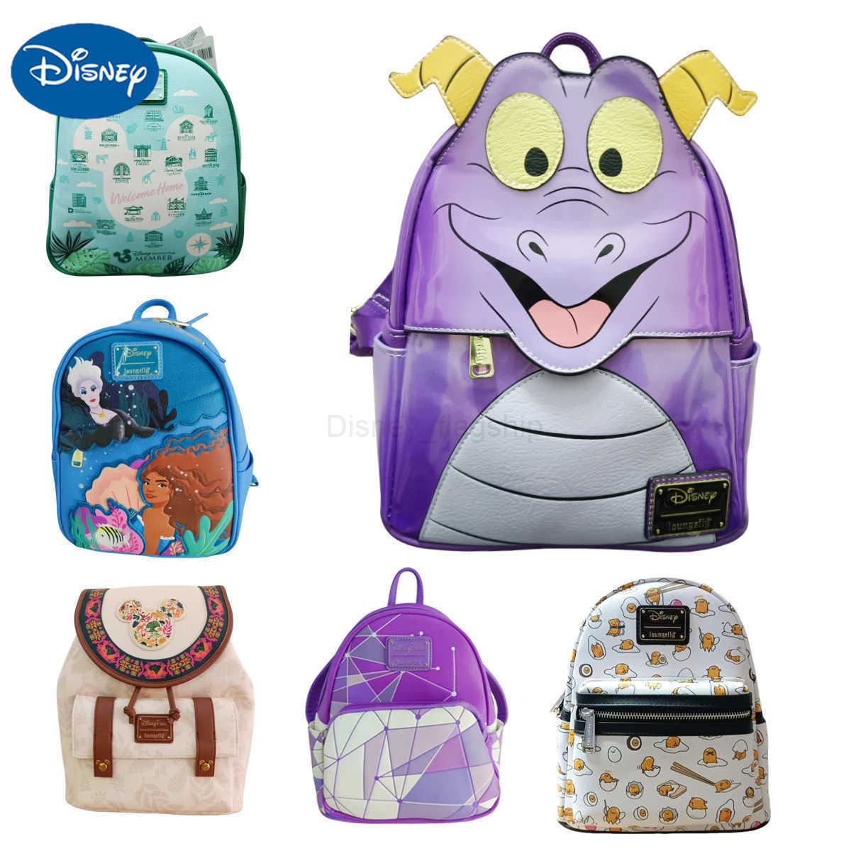 Disney Mickey Mouse Pu Leather Womens Backpack Mermaid Cosplay Leisure Travel Bag Mini Childrens SchoolbagXJ250515