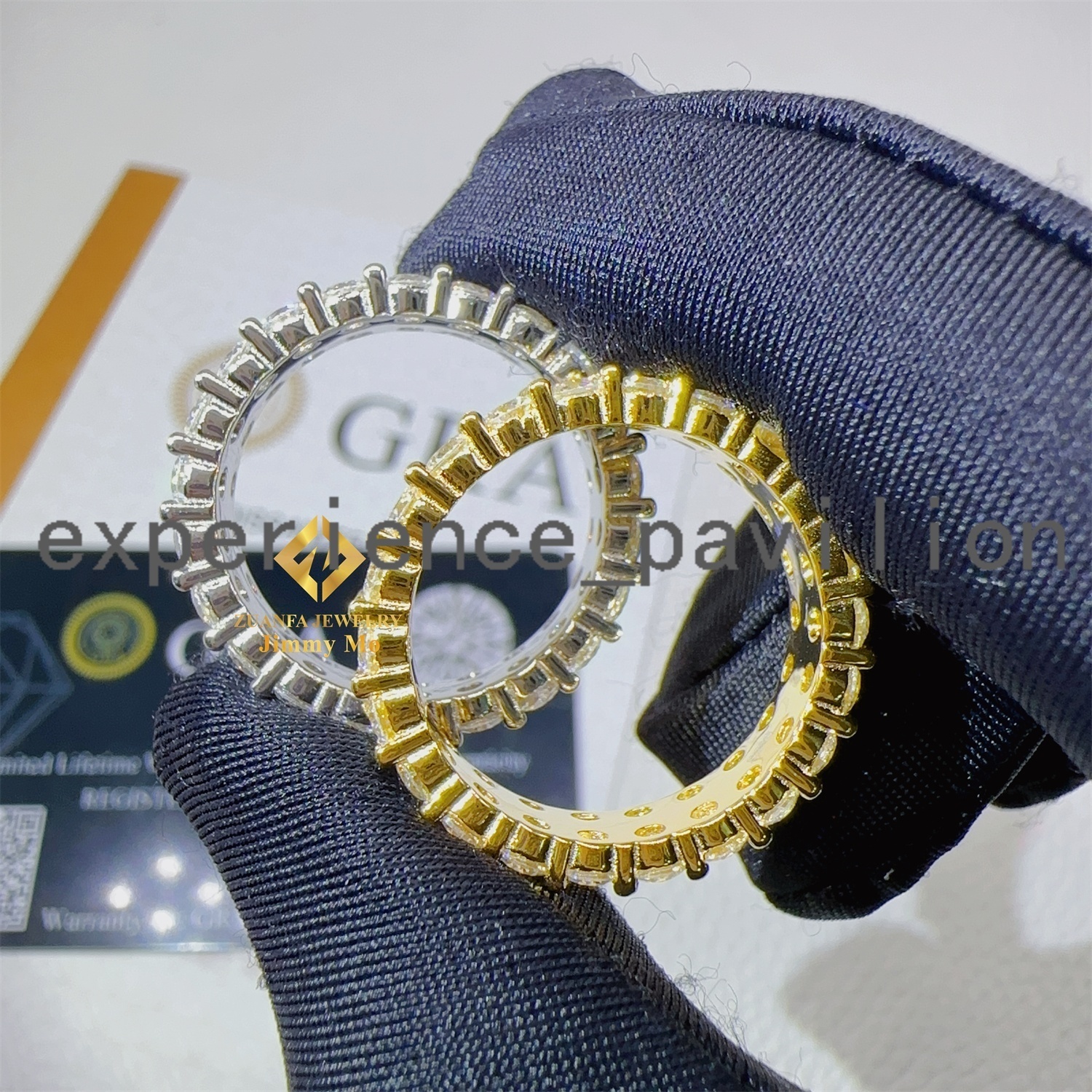 6mm Width Two Rows Diamond Silver 925 Rings Fine Jewelry Fashion Iced Out Vvs Moissanite Diamond Band Ring