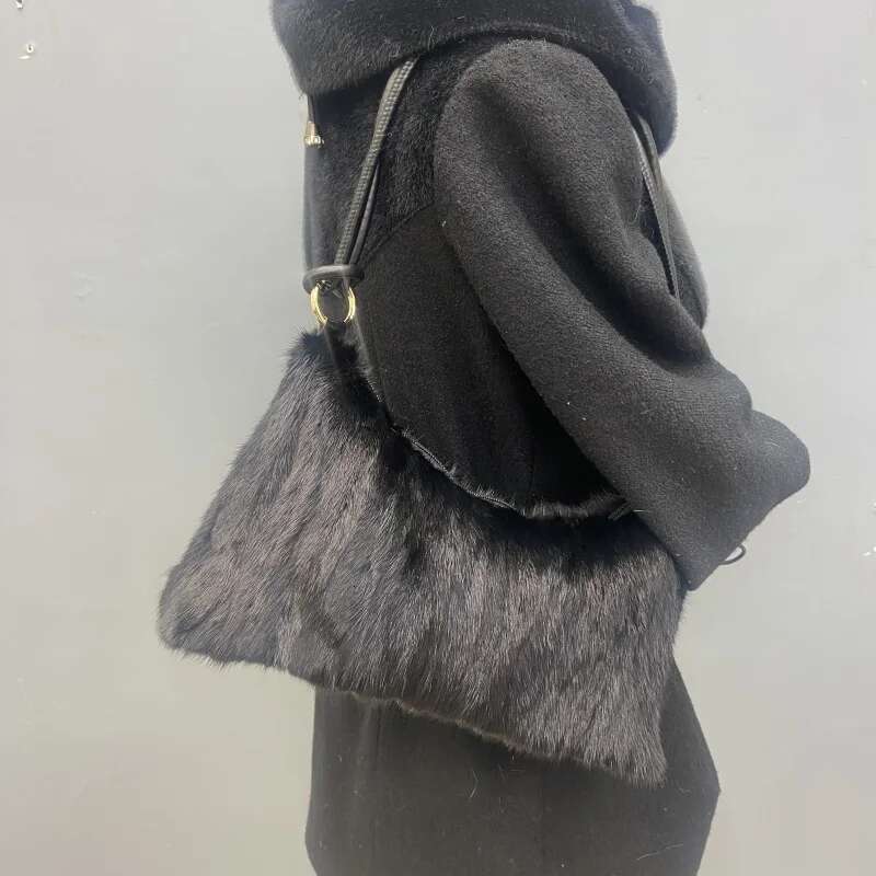 Real Mink Shoulder Bag Purses And Handbags High Quality Fur Crossbody Bags For Women Handbag