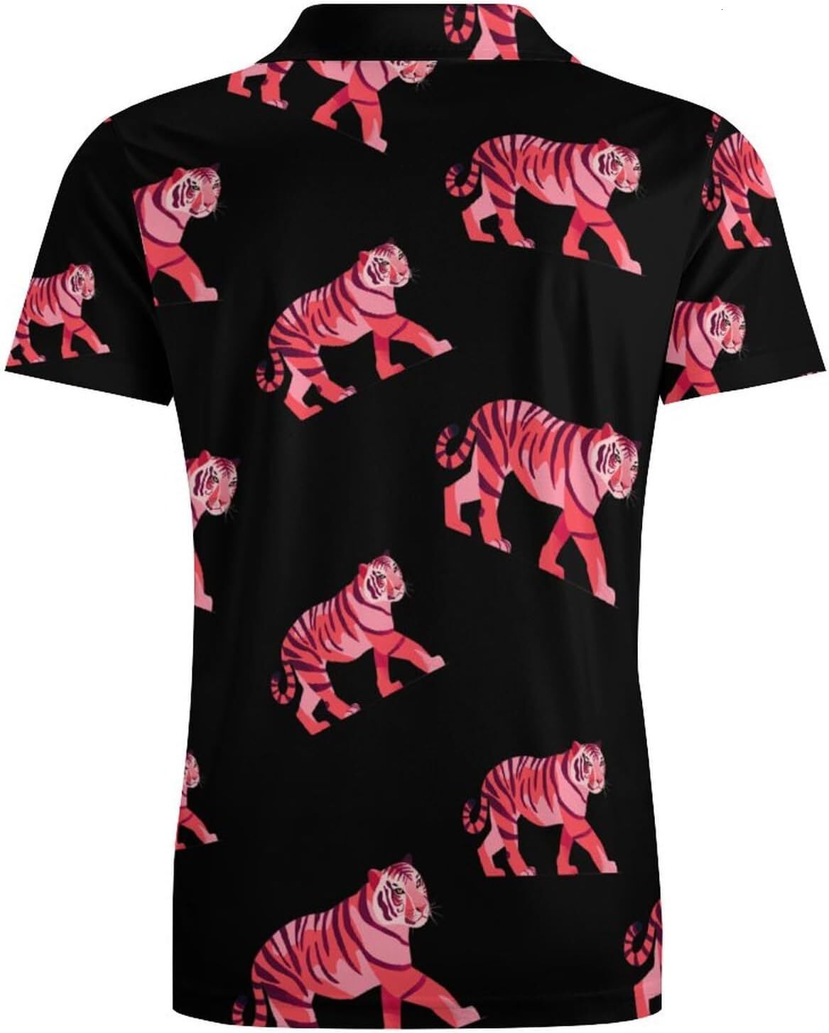 Mens Polo shirt Tiger Stripe Pattern Mens Polo Shirt Short Sleeve T Shirts Regular Fit Top Summer