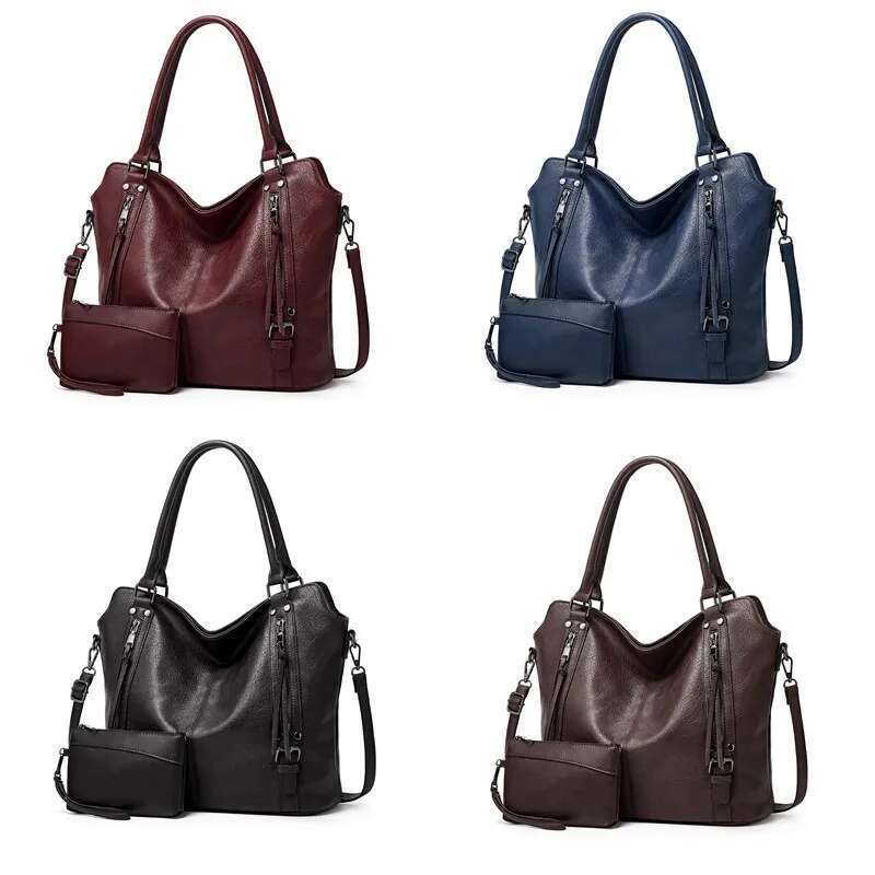 2Pcs Women,Fashion Tote Large Capacity Handbag, Shoulder Bag Purse Set, Professional Business Work Briefcase For Off