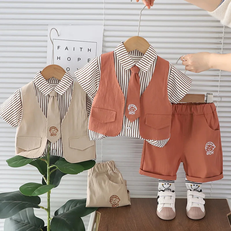 Summer Baby Boys Clothes Suit Children Cotton Casual T-Shirt Shorts 2Pcs/Sets Toddler Costume Infant Outfits Kids Tracksuits 250515