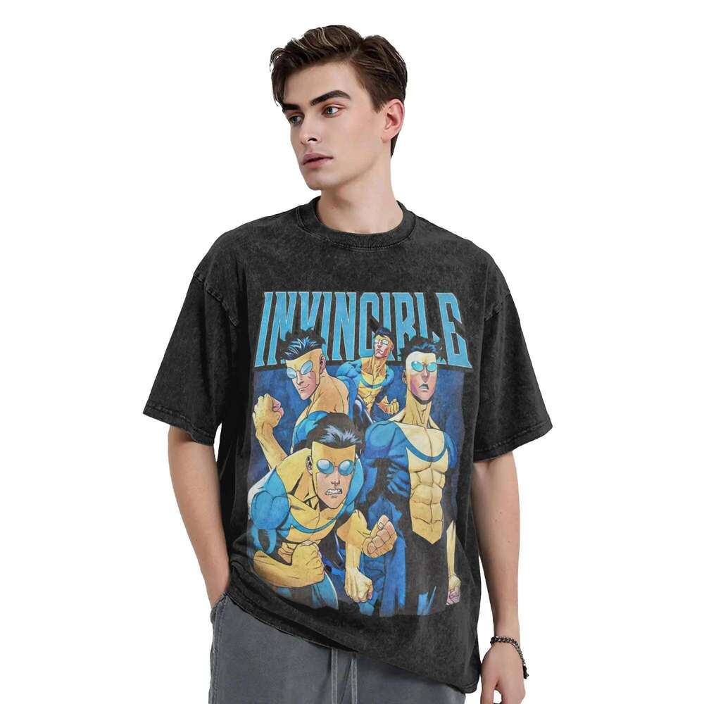 Retro Invincible Cartoon Comic Bootleg T Shirt Vintage Style For Men Women 100% Cotton T-Shirts Tee Tops