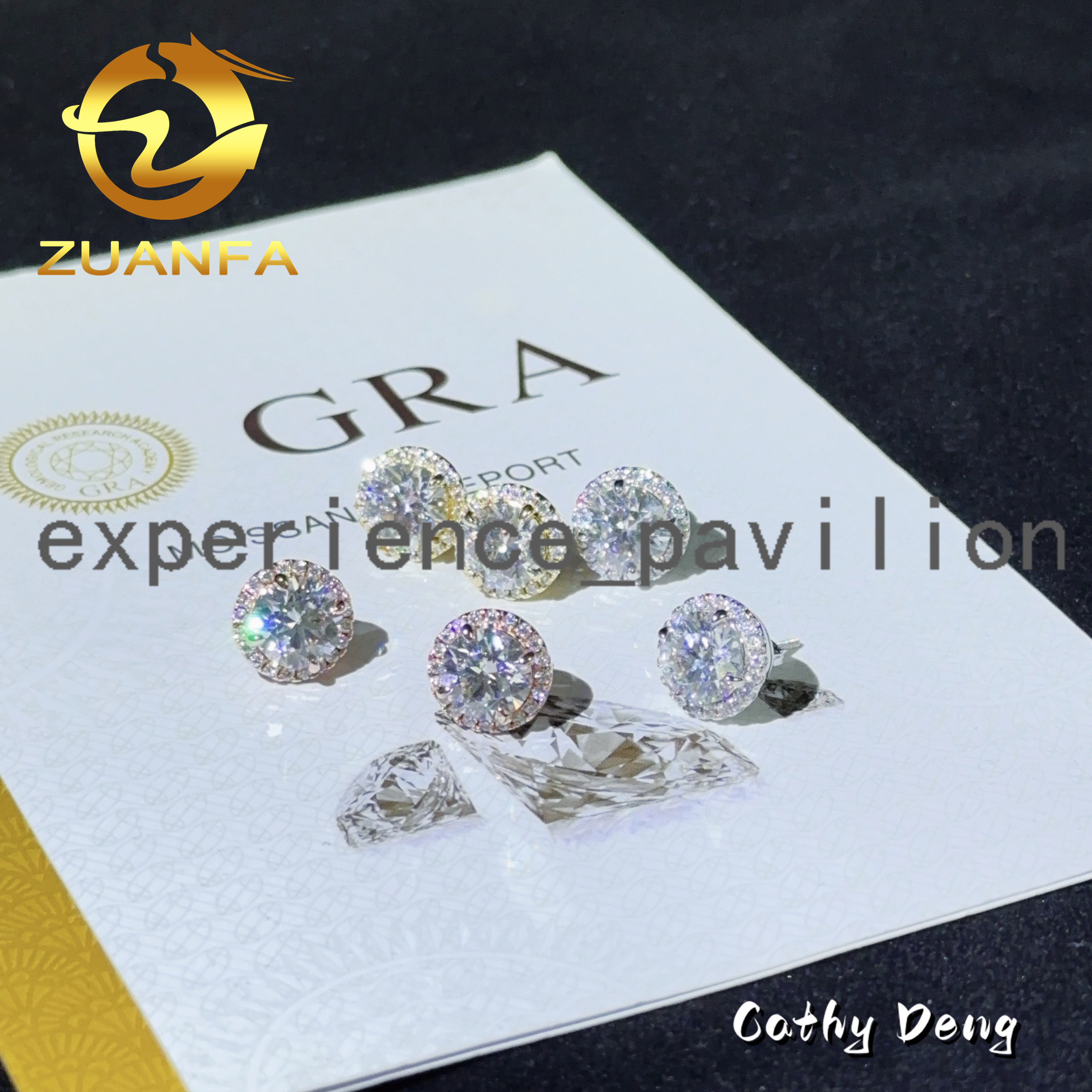 Jewelry Classic Round 8.0mm Pass Diamond Test Moissanite Stud Earrings Sterling Silver 925 Fashion Women Hiphop Earring