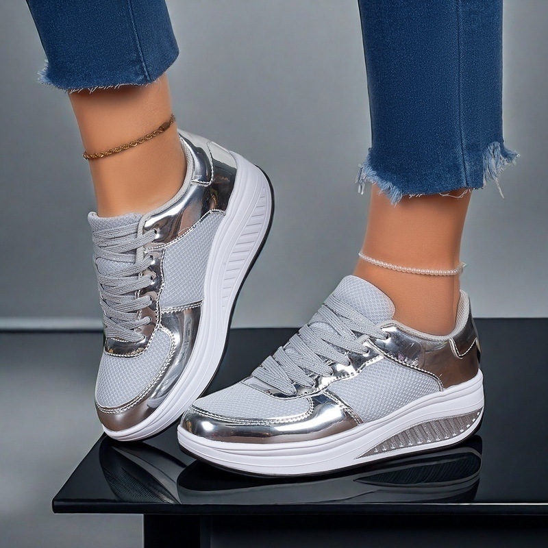 Dad S Ins Trendy Thick Sole Height Increasing Rocking Women S Mesh Breathable Sports Casual Shoes And Leisure Shoes Size Large Ddmysaturn