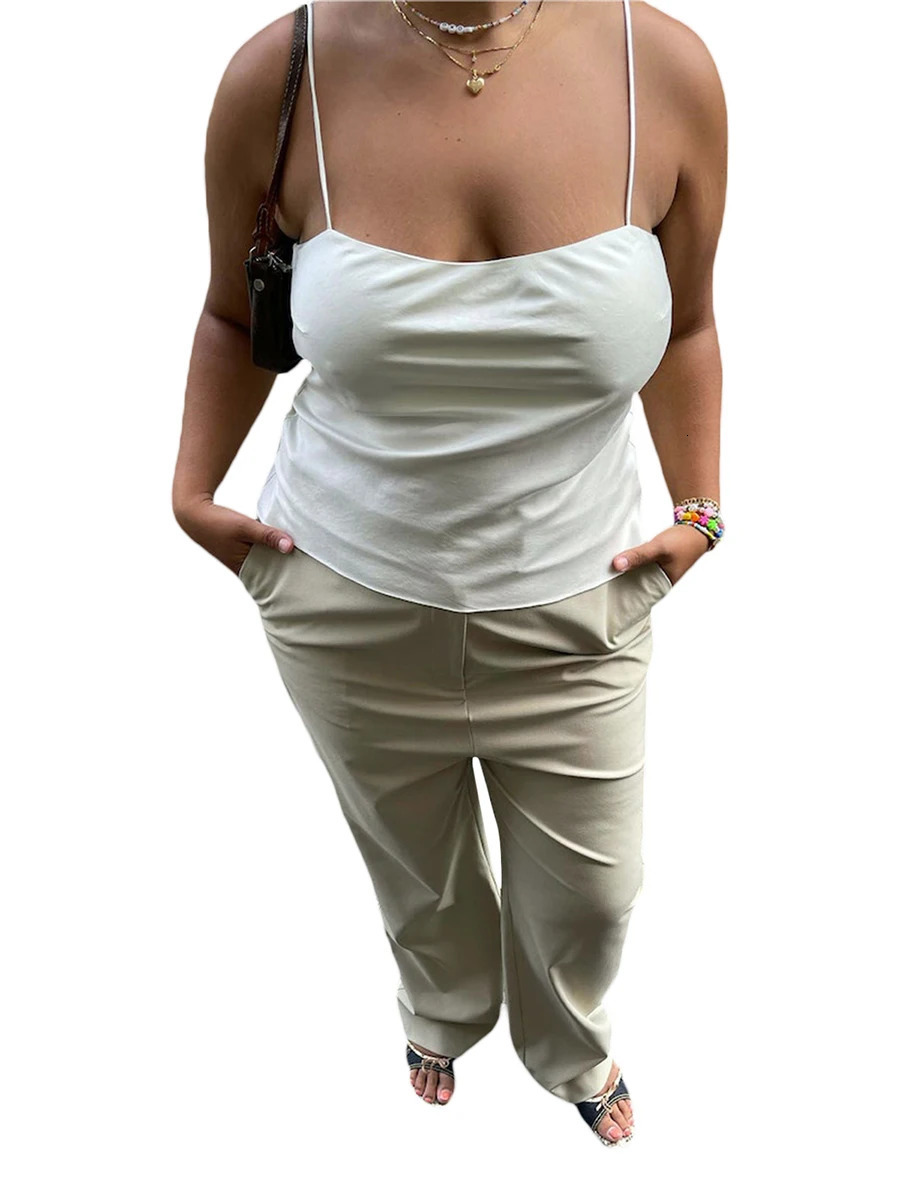 Women Summer Satin Camisole Casual Solid Color Bandage Backless Sleeveless Tops for Streetwear Clubwear 250515