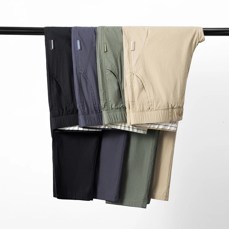 Mens Trousers Fashion Ice Silk Pants Solid Color Breathable Loose Straight Drawstring Streetwear Men Summer Business Casual 250515